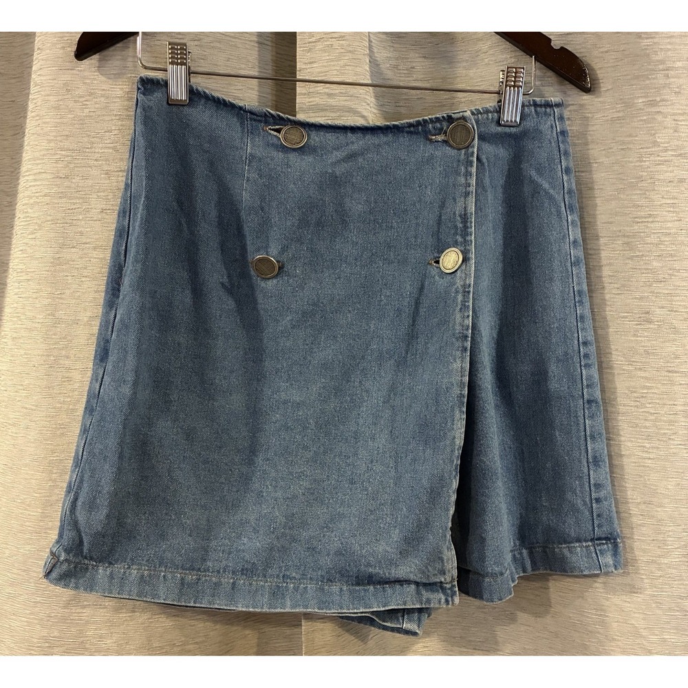 Vintage 90s Denim Mini Skort California Influence Festival